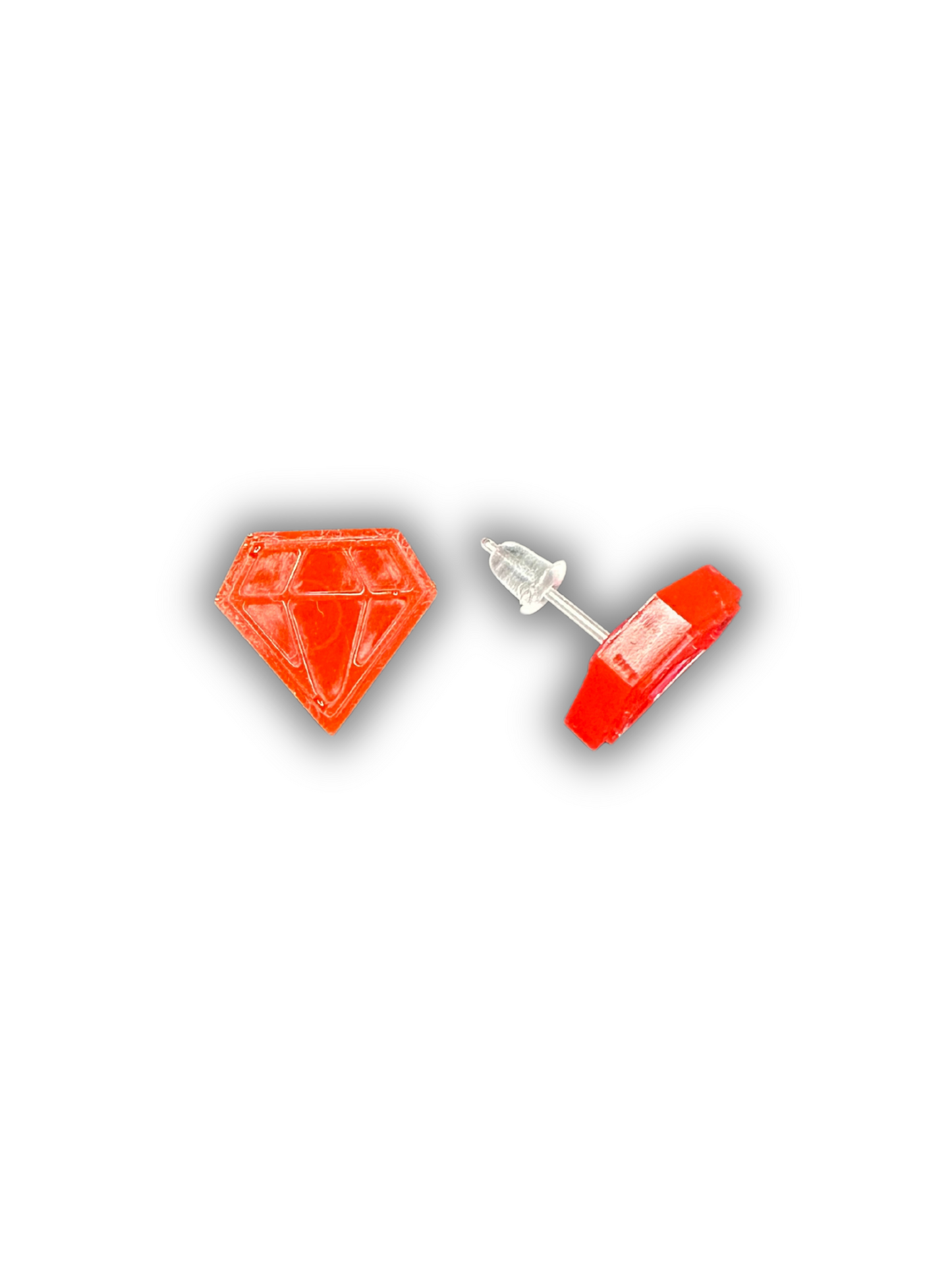 Diamond-Shaped Stud Earrings | Hypoallergenic Plastic Posts