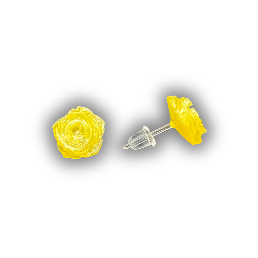 Tiny Rose Stud Earrings | Hypoallergenic Plastic Posts