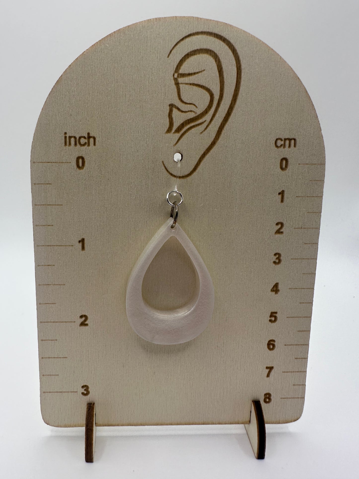 Hollow Teardrop Resin Dangle Earrings with Hypoallergenic Plastic Hooks – For Sensitive Ears size
