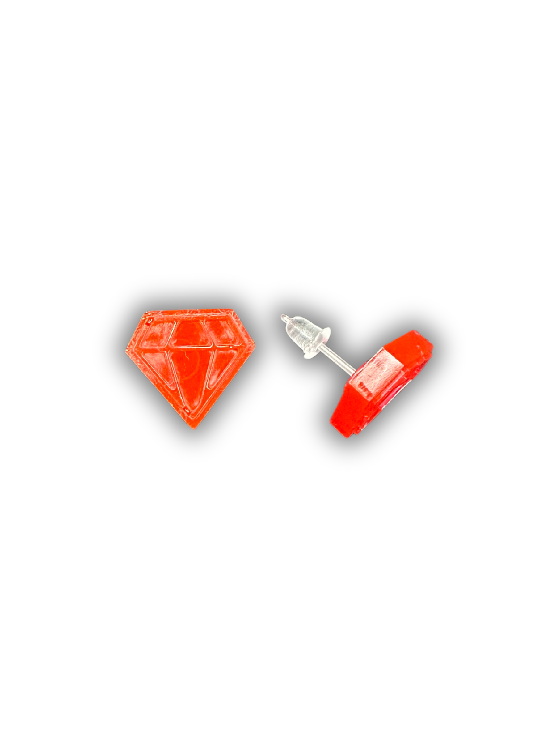Diamond-Shaped Stud Earrings | Hypoallergenic Plastic Posts
