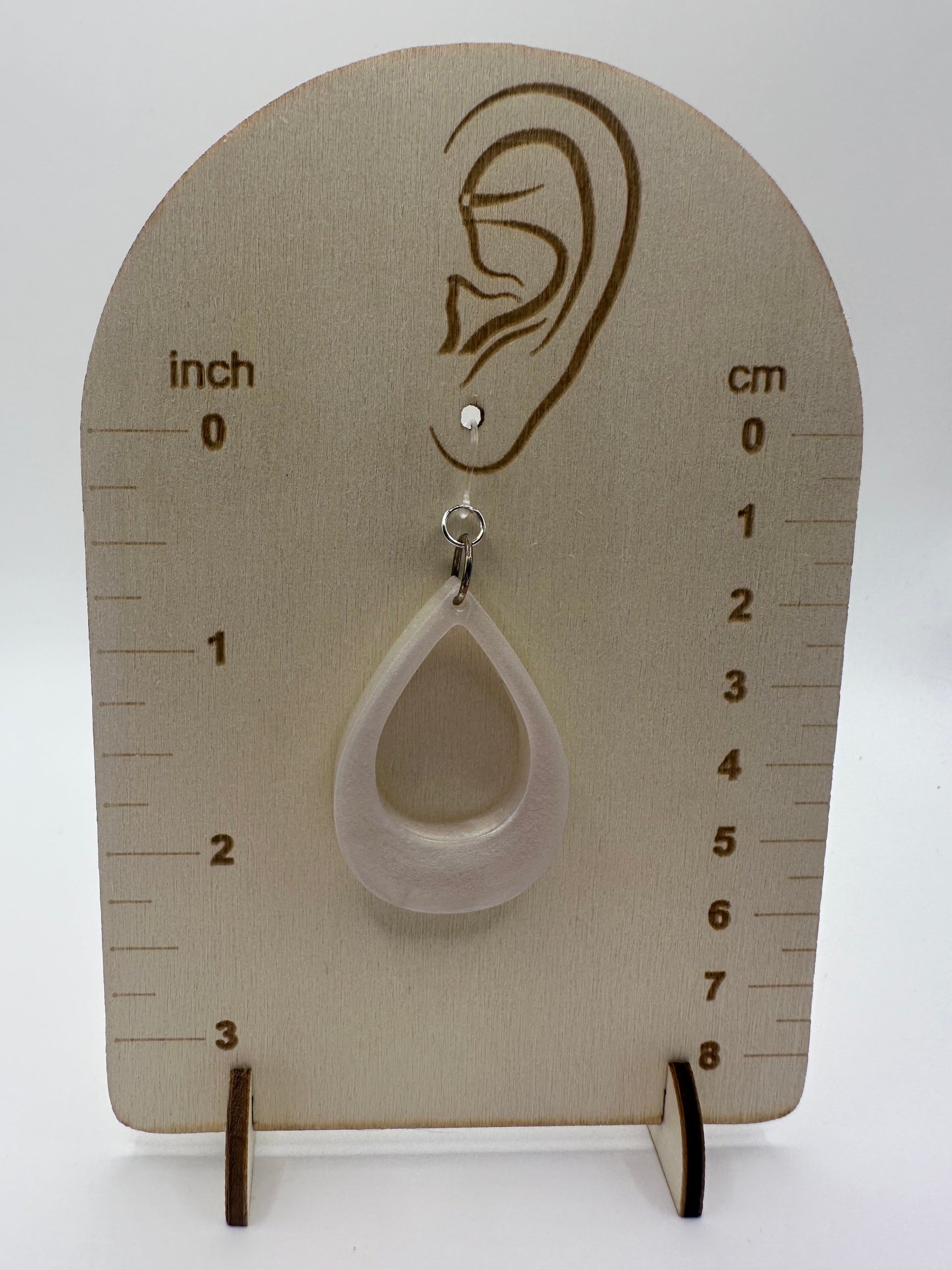 Hollow Teardrop Resin Dangle Earrings with Hypoallergenic Plastic Hooks – For Sensitive Ears size